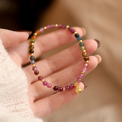 Tourmaline with bell bracelet 4mm