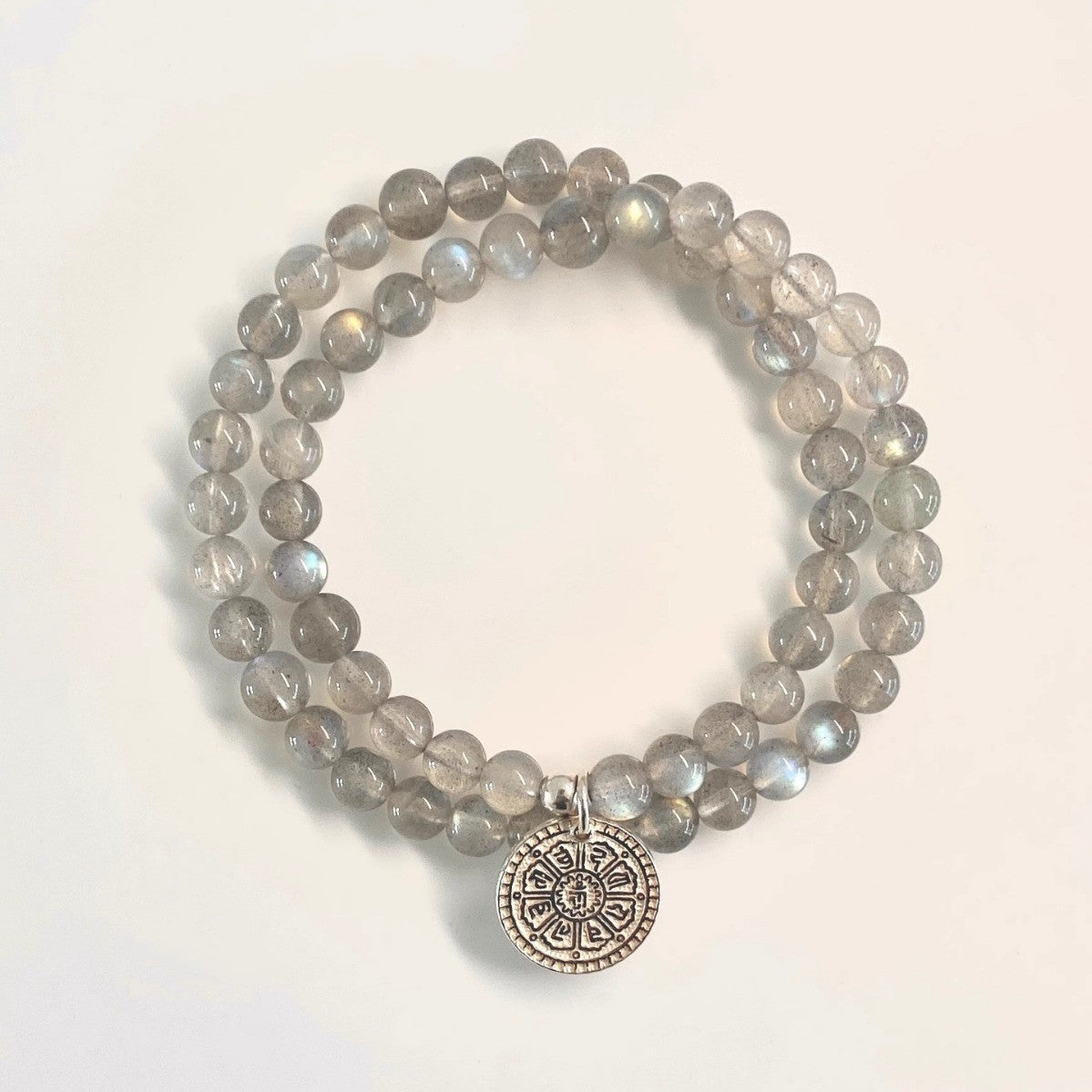 Gray Moonstone Double Circle Bracelet