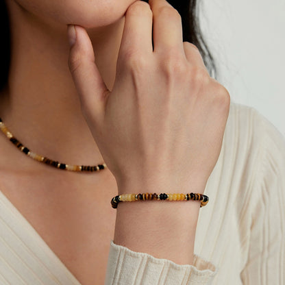 Natural Tiger Eye Agate Fortune Bracelet Necklace