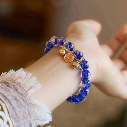 Incense Ash Glass Gold Devouring Beast Bracelet