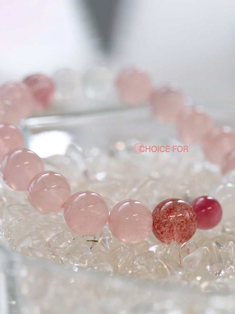 Madagascar Rose Quartz Strawberry Quartz Bracelet