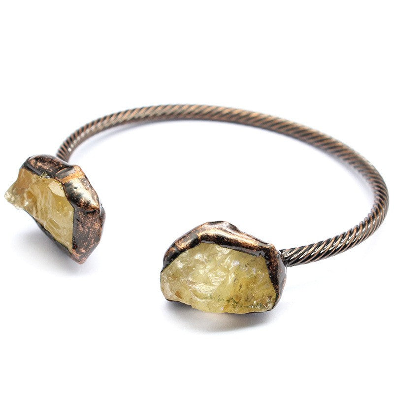 Natural stone vintage old crystal raw stone bracelet