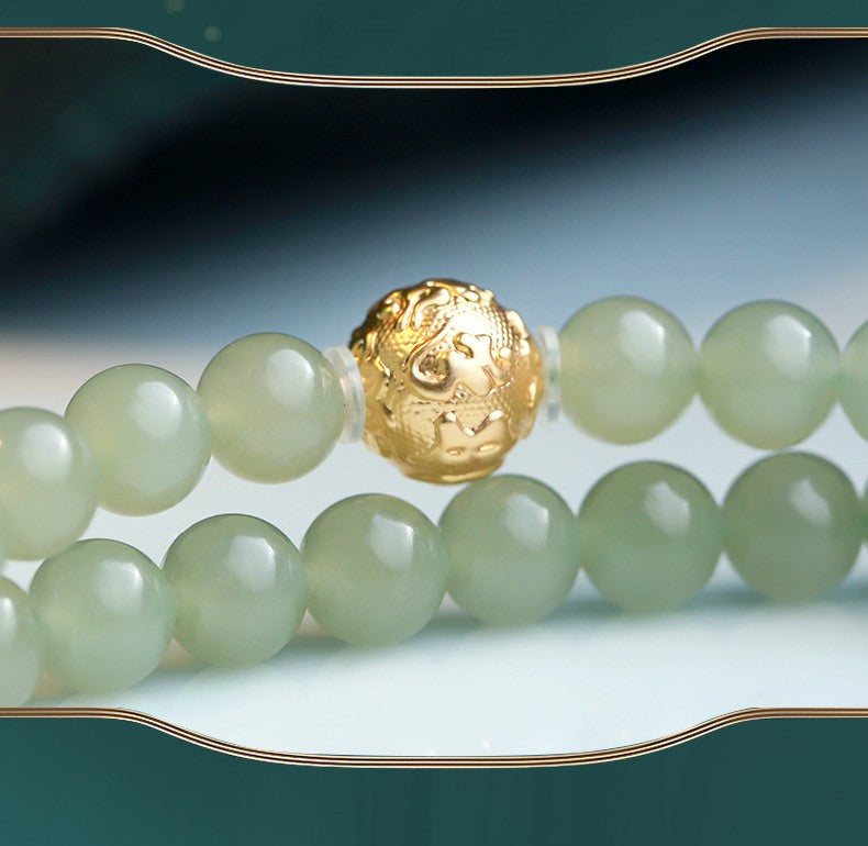 Natural Ice Clear Water Hetian Jade Bracelet 6mm