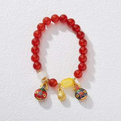 Red agate gold-eating beast bracelet