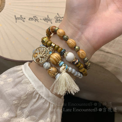 Bohemian exotic ethnic style bodhi beaded bracelet