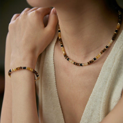 Natural Tiger Eye Agate Fortune Bracelet Necklace