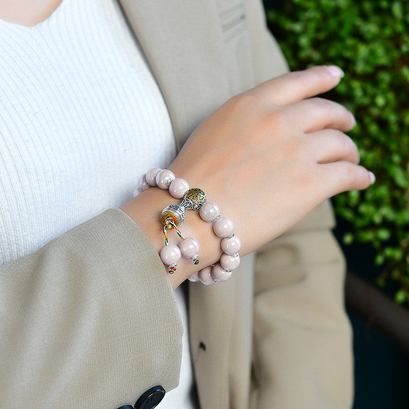 Incense Ash Glass Porcelain Bracelet