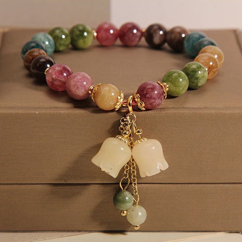 Lily of the valley pendant Ruyi tourmaline bracelet