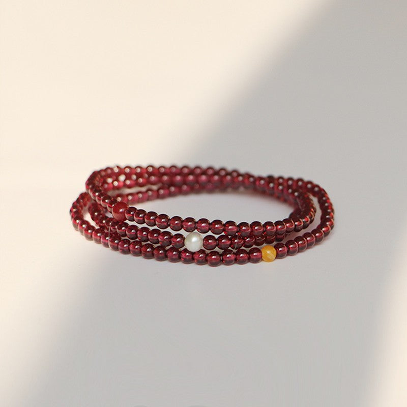 Garnet multi-loop bracelet 3mm