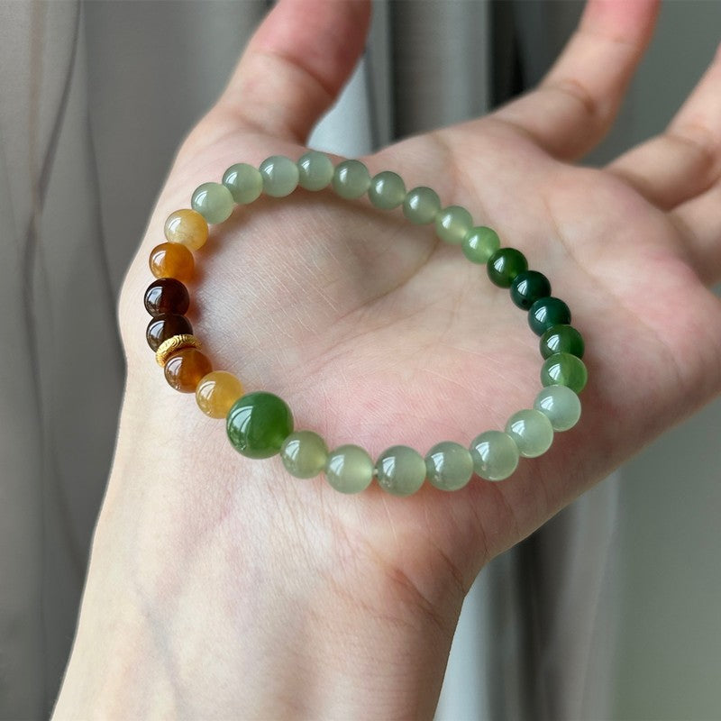 Hetian Jade Bracelet Gradient Design 6mm