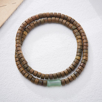 Natural green sandalwood bamboo abacus bead bracelet