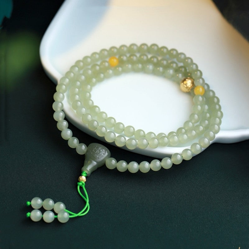 Natural Ice Clear Water Hetian Jade Bracelet 6mm