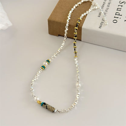 Aurora Silver Pearl Necklace