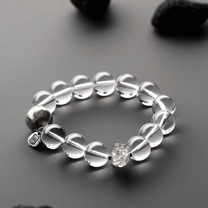 White crystal with 925 silver bracelet 12mm