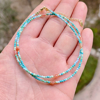 Turquoise South Red Agate Bracelet Necklace