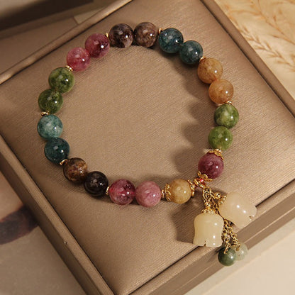 Lily of the valley pendant Ruyi tourmaline bracelet