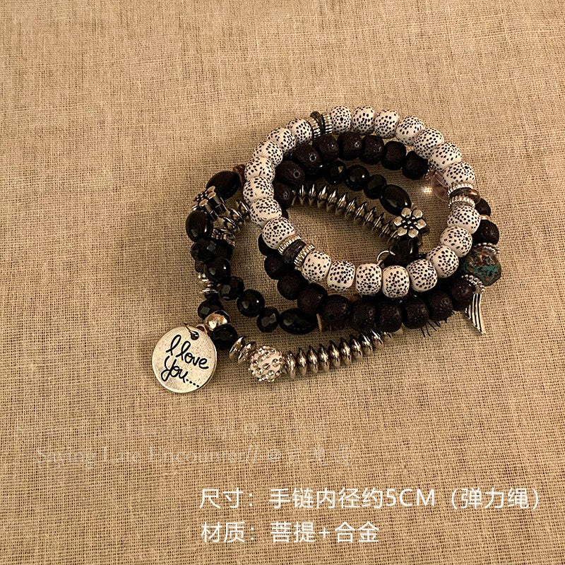 Bohemian exotic ethnic style bodhi beaded bracelet