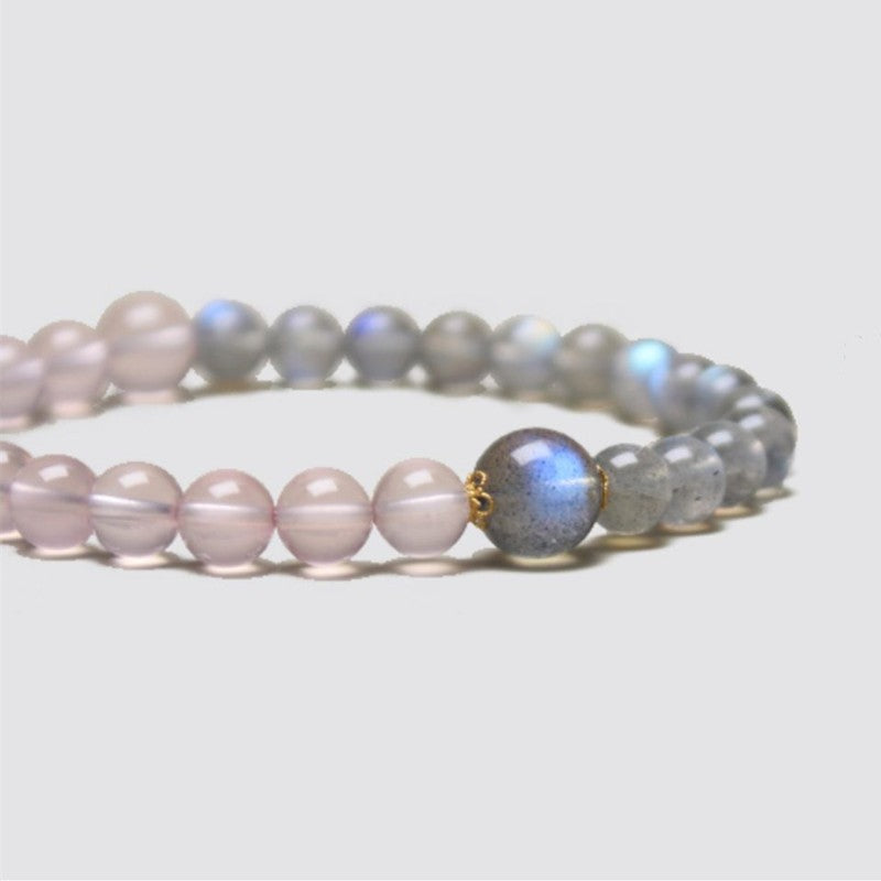 Rose Quartz with Moonstone Bracelet 6mm