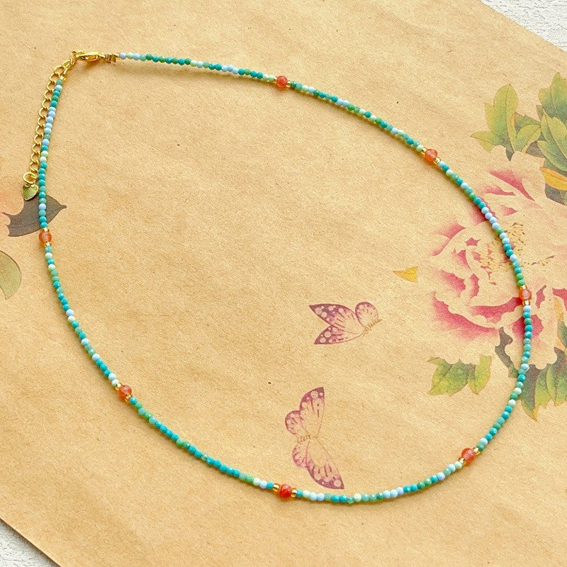 Turquoise South Red Agate Bracelet Necklace