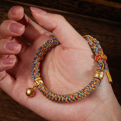 Tibetan style multi-colored hand-woven bracelet