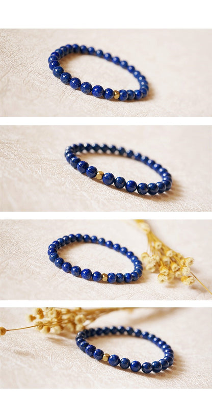 Lapis Lazuli Bracelet 4mm Single Loop Thin Bracelet