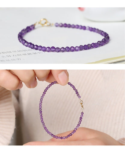 Natural Uruguayan Amethyst Bracelet 3mm