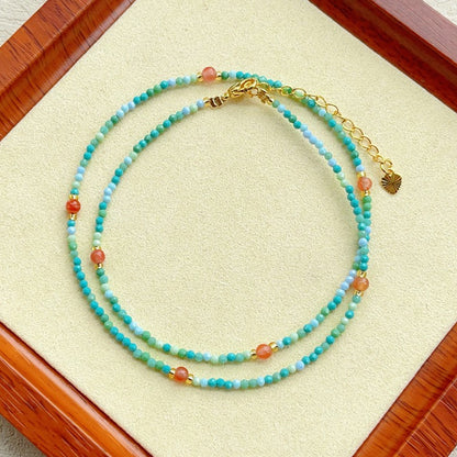 Turquoise South Red Agate Bracelet Necklace