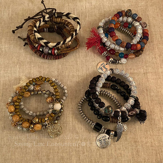 Bohemian exotic ethnic style bodhi beaded bracelet