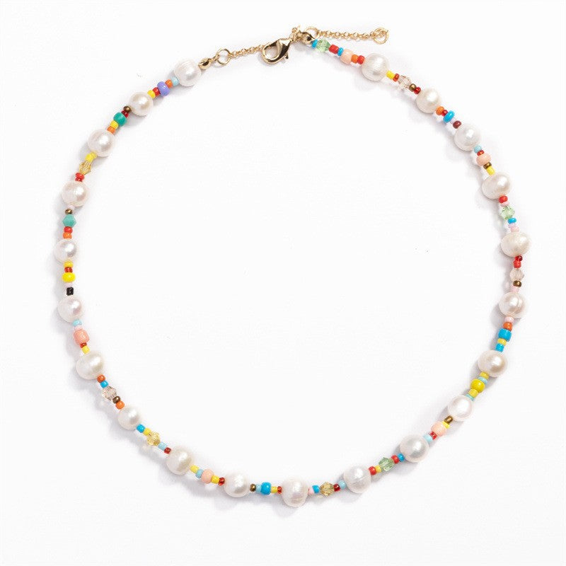 Natural freshwater pearl millet bead necklace