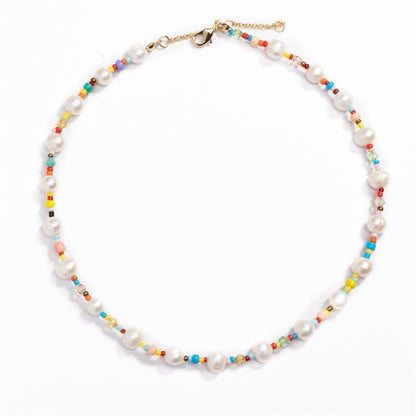 Natural freshwater pearl millet bead necklace