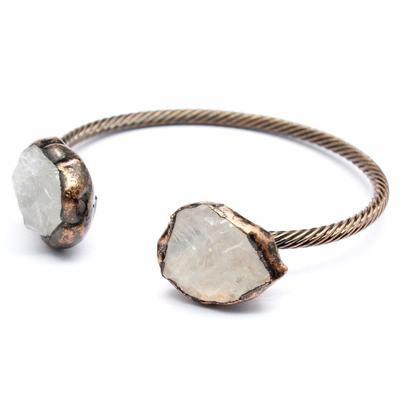 Natural stone vintage old crystal raw stone bracelet