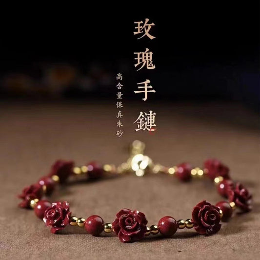 Rose ore sand high content purple gold cinnabar bracelet