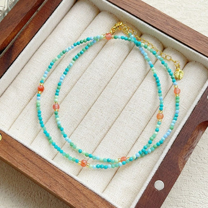 Turquoise South Red Agate Bracelet Necklace