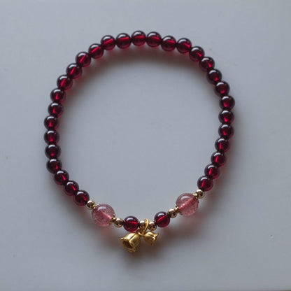 Burgundy garnet with strawberry crystal bracelet 4.8mm