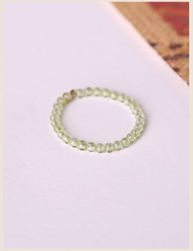 2mm mini gemstone ring Natural tender green grape stone ring