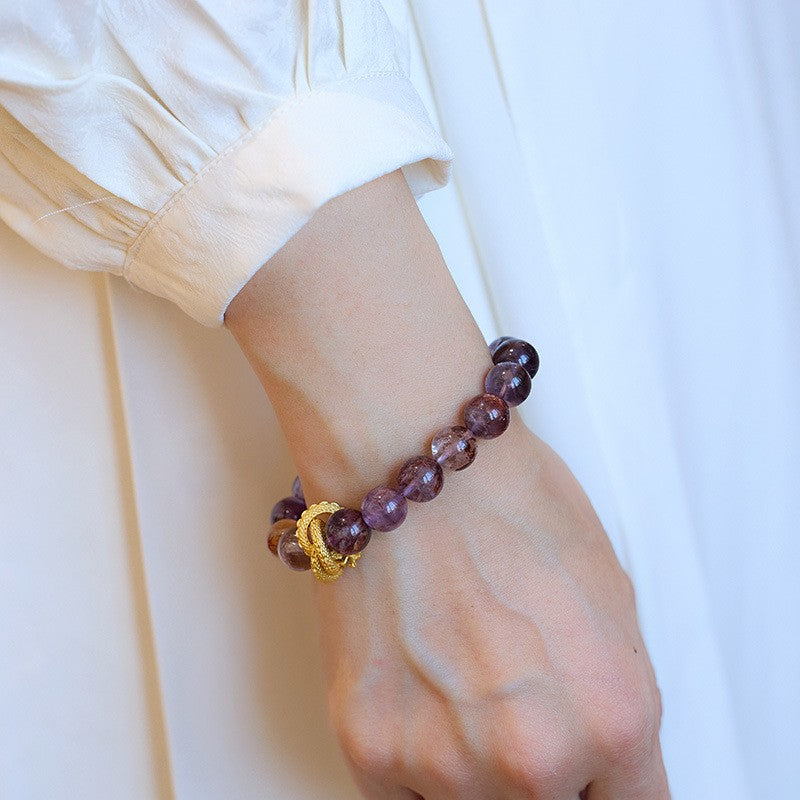 Purple Ghost Cornucopia Nine Purple Lihuo Good Luck Crystal Bracelet