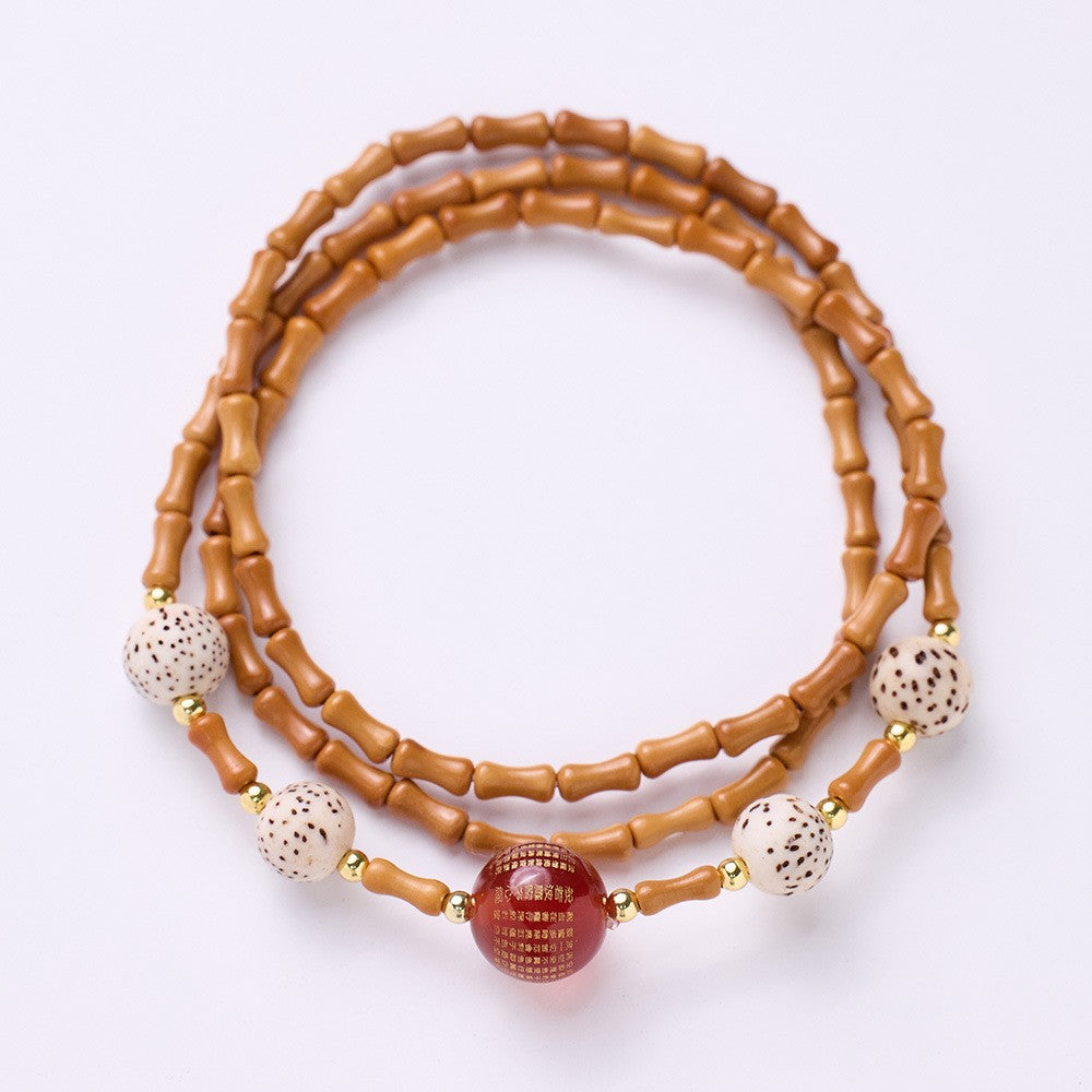 Bodhi Red Agate Three-Circle Bracelet