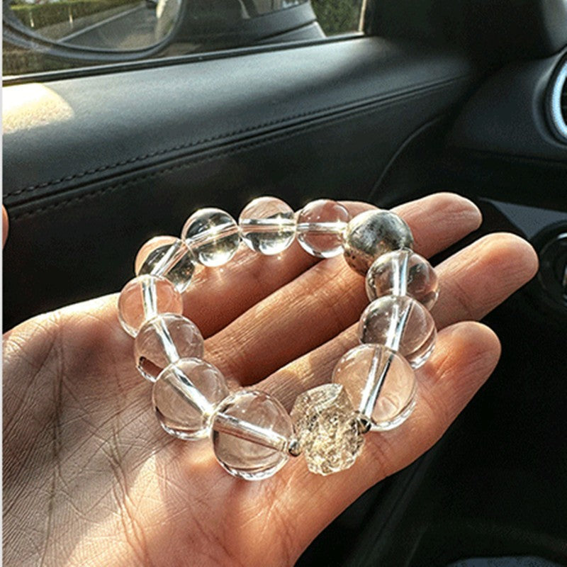 White crystal with 925 silver bracelet 12mm