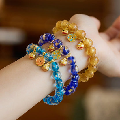 Incense Ash Glass Gold Devouring Beast Bracelet