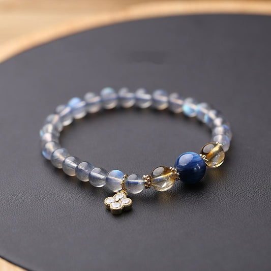 Crystal Moonlight Stone Blue Crystal Stone Bracelet 6mm