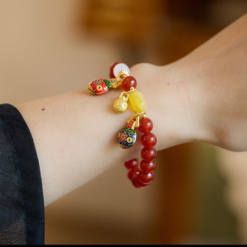 Red agate gold-eating beast bracelet