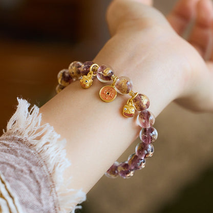 Incense Ash Glass Gold Devouring Beast Bracelet