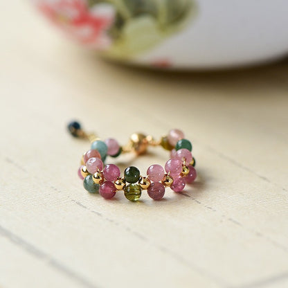 Natural rainbow tourmaline ring