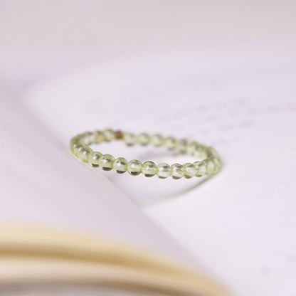 2mm mini gemstone ring Natural tender green grape stone ring