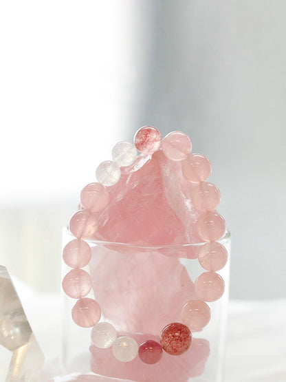 Madagascar Rose Quartz Strawberry Quartz Bracelet