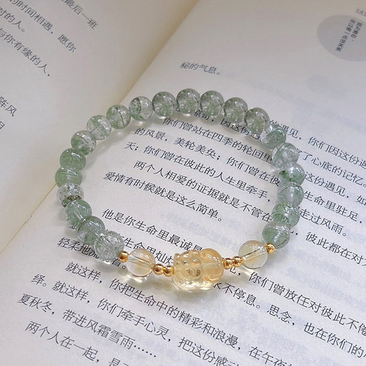 Citrine Pixiu Green Phantom Bracelet