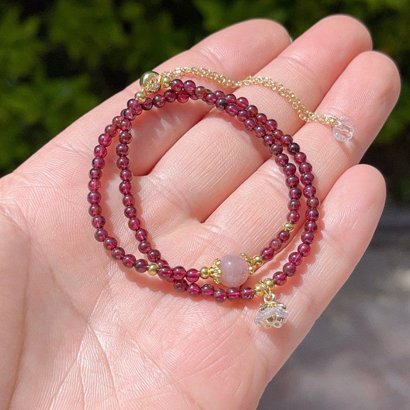 Natural garnet bracelet