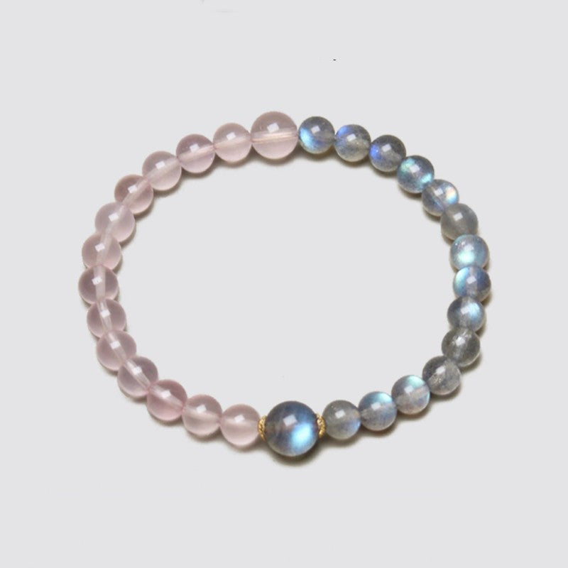 Rose Quartz with Moonstone Bracelet 6mm