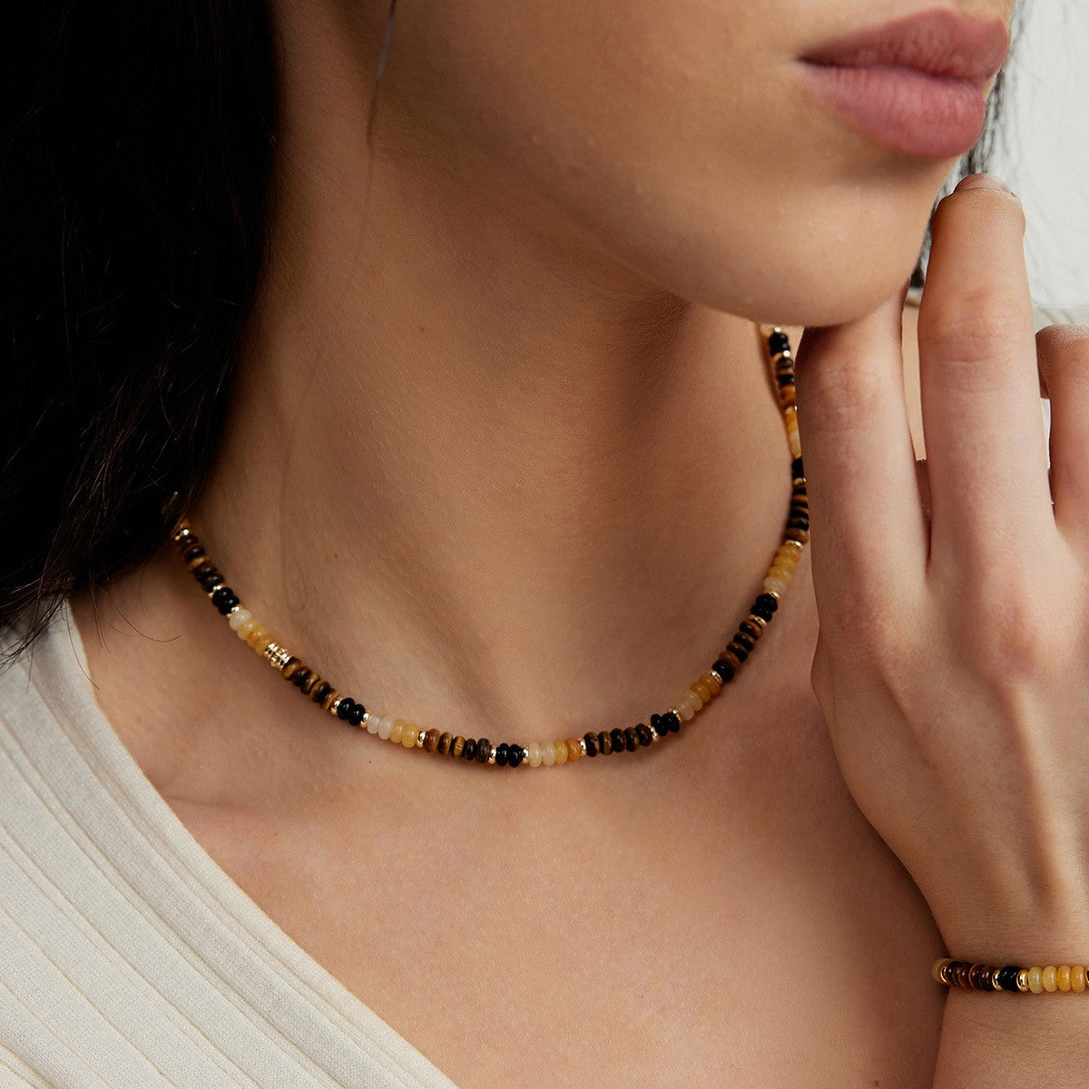 Natural Tiger Eye Agate Fortune Bracelet Necklace