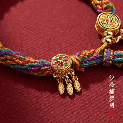 Tibetan handmade tassel ethnic braided rope